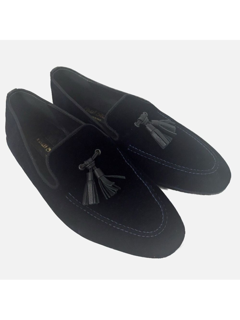 Paul Stuart Men’s Velvet Loafers Tassel 9M Made in Italy Luxe